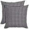 Set of 2 Plaid Throw Pillow Covers 20x20 in, Black and White Buffalo Farmhouse Decorative Cushion Case